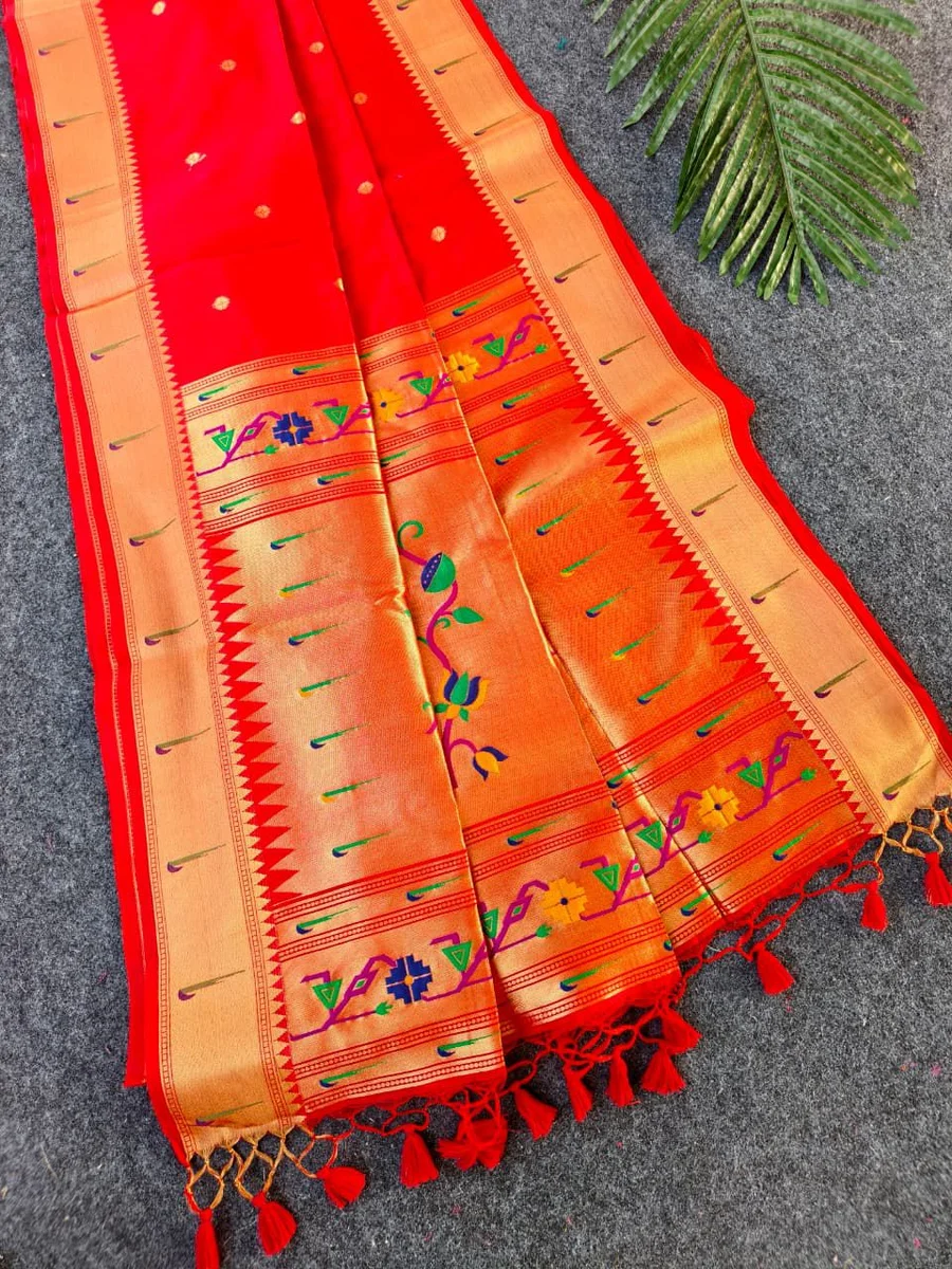 PICHWAI PAITHANI – Soft Paithani Raw Silk Saree by www.Laavsee.com