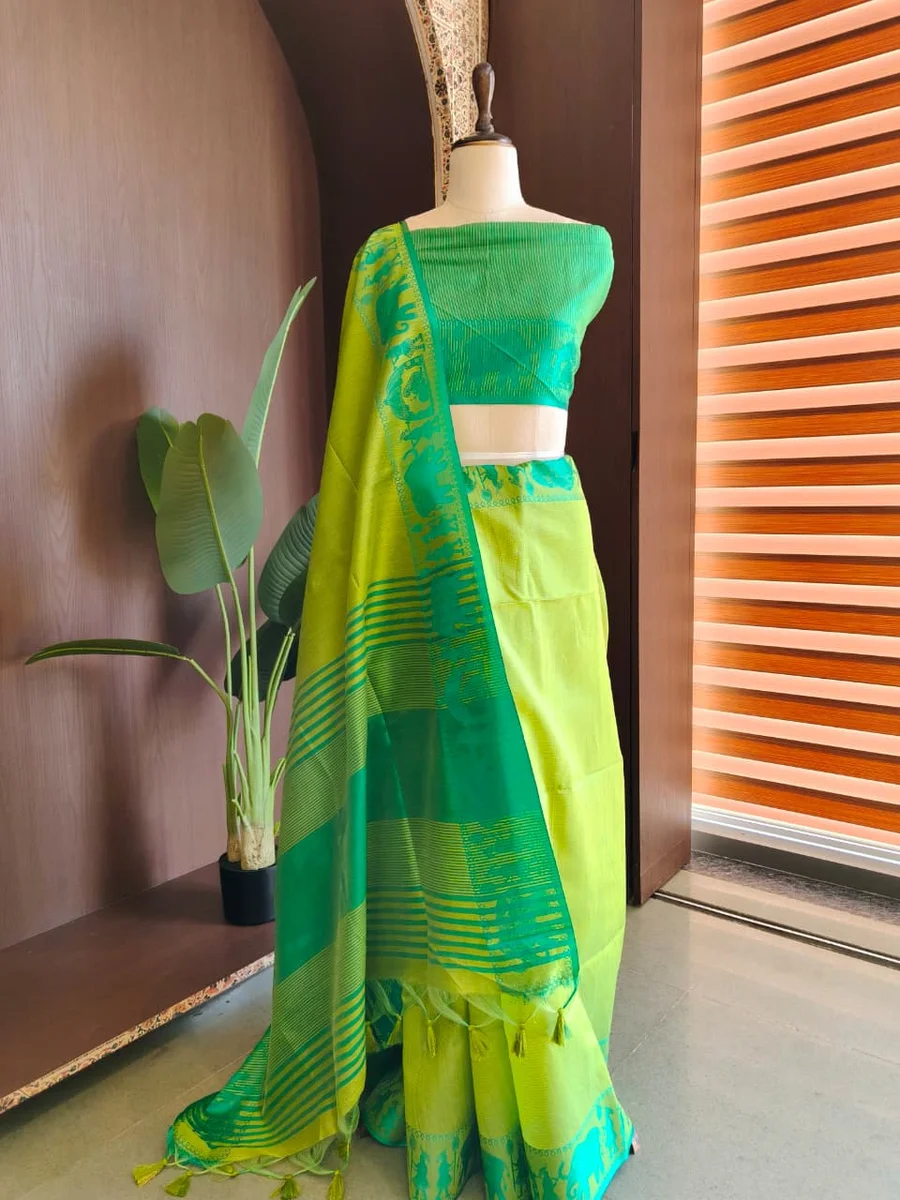 Premium Khadi Raw Silk Saree by www.Laavsee.Com