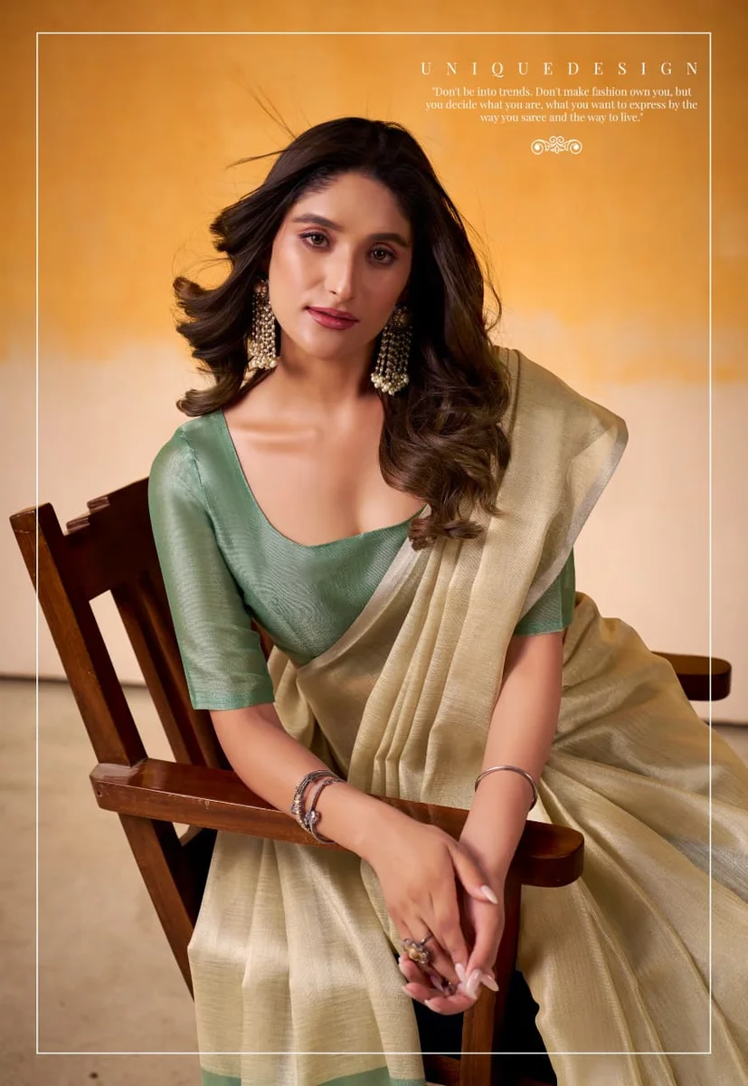 Anvika Light Edition – Tissue Silk Saree with matching blouse piece