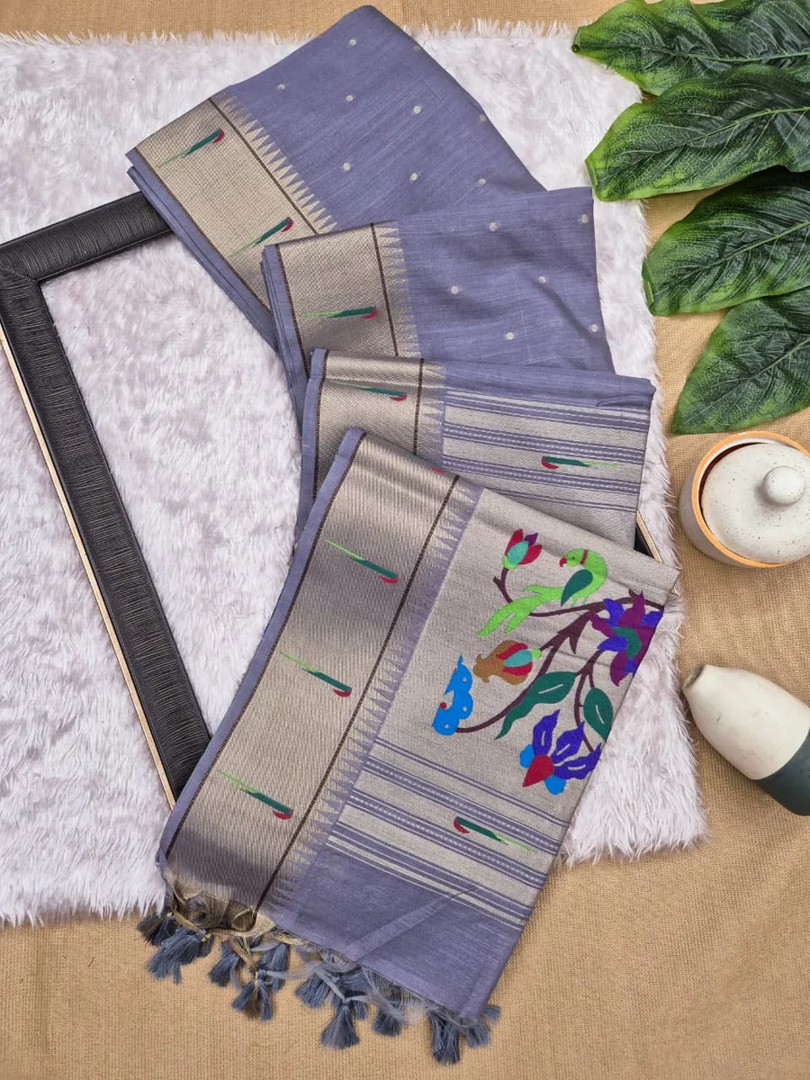 LV202CN151026-3 Bagban Paithani 2 – Soft Khadi Raw Silk Saree 9