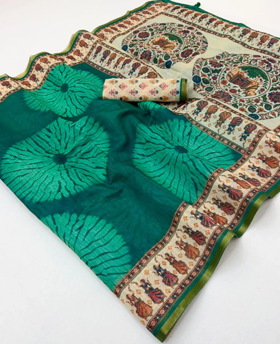 LV207CN191026-2 Lisha – Soft cotton-based Linen saree by www.Laavsee.com