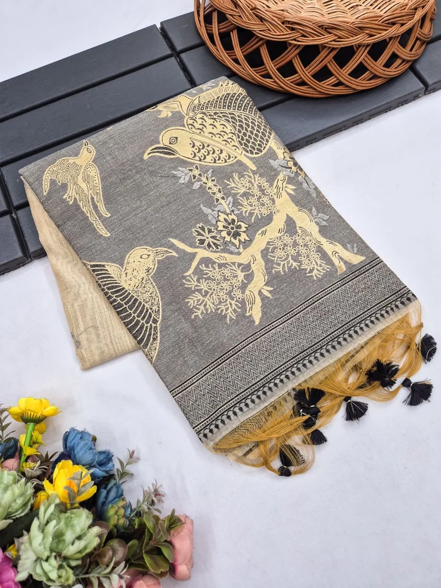 LV202CN171026-4 MUGA COTTON SPARROW – Premium soft Muga cotton saree 10