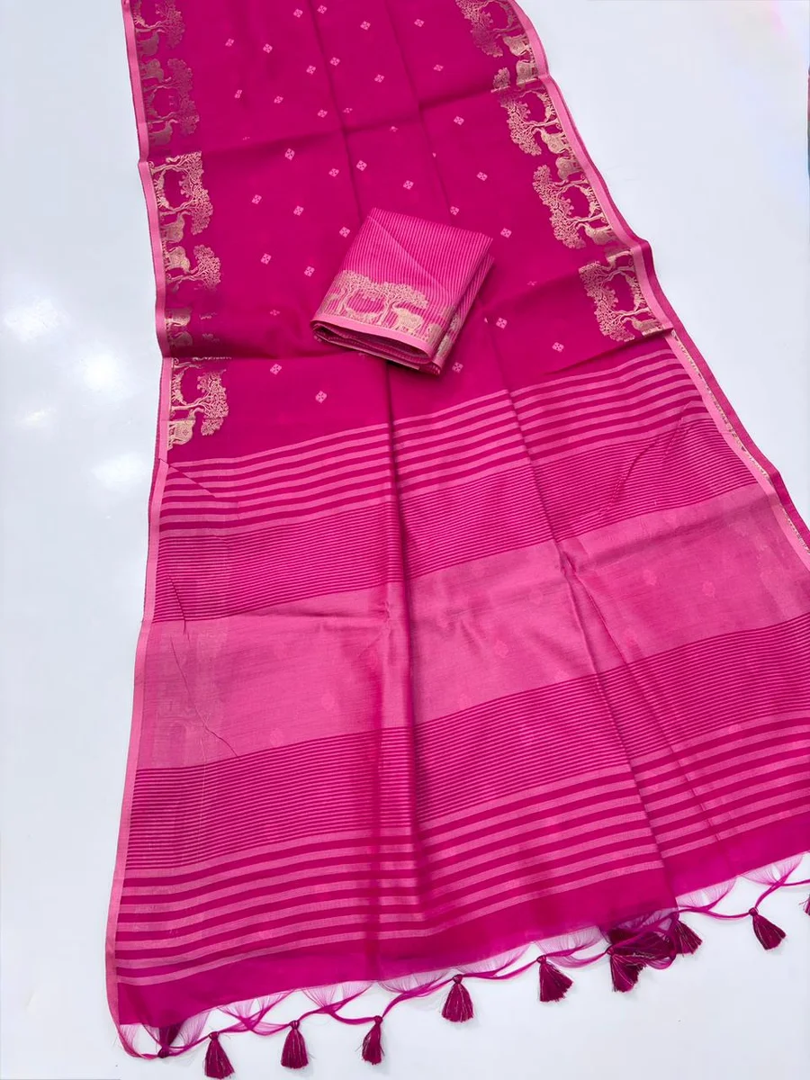 Premium Khadi Raw Silk Saree by www.Laavsee.Com