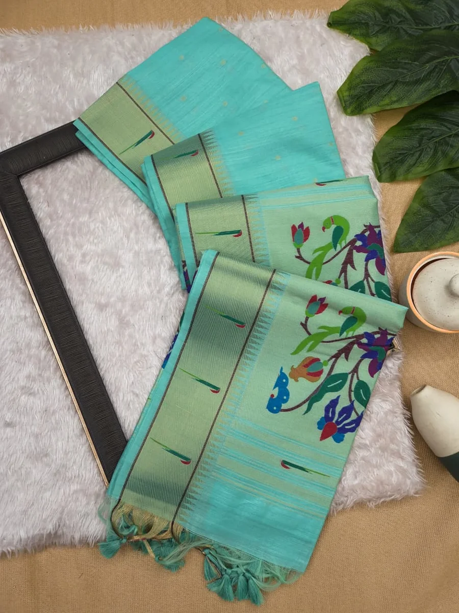 LV202CN151026-3 Bagban Paithani 2 – Soft Khadi Raw Silk Saree 11