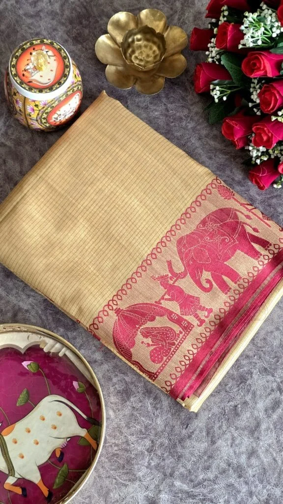 Premium Khadi Raw Silk Saree by www.Laavsee.Com