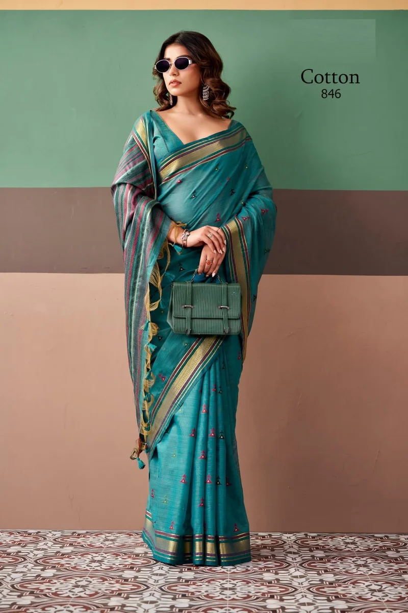 Coco Cotton (Series 843–848) – Premium Cotton Weaving Saree