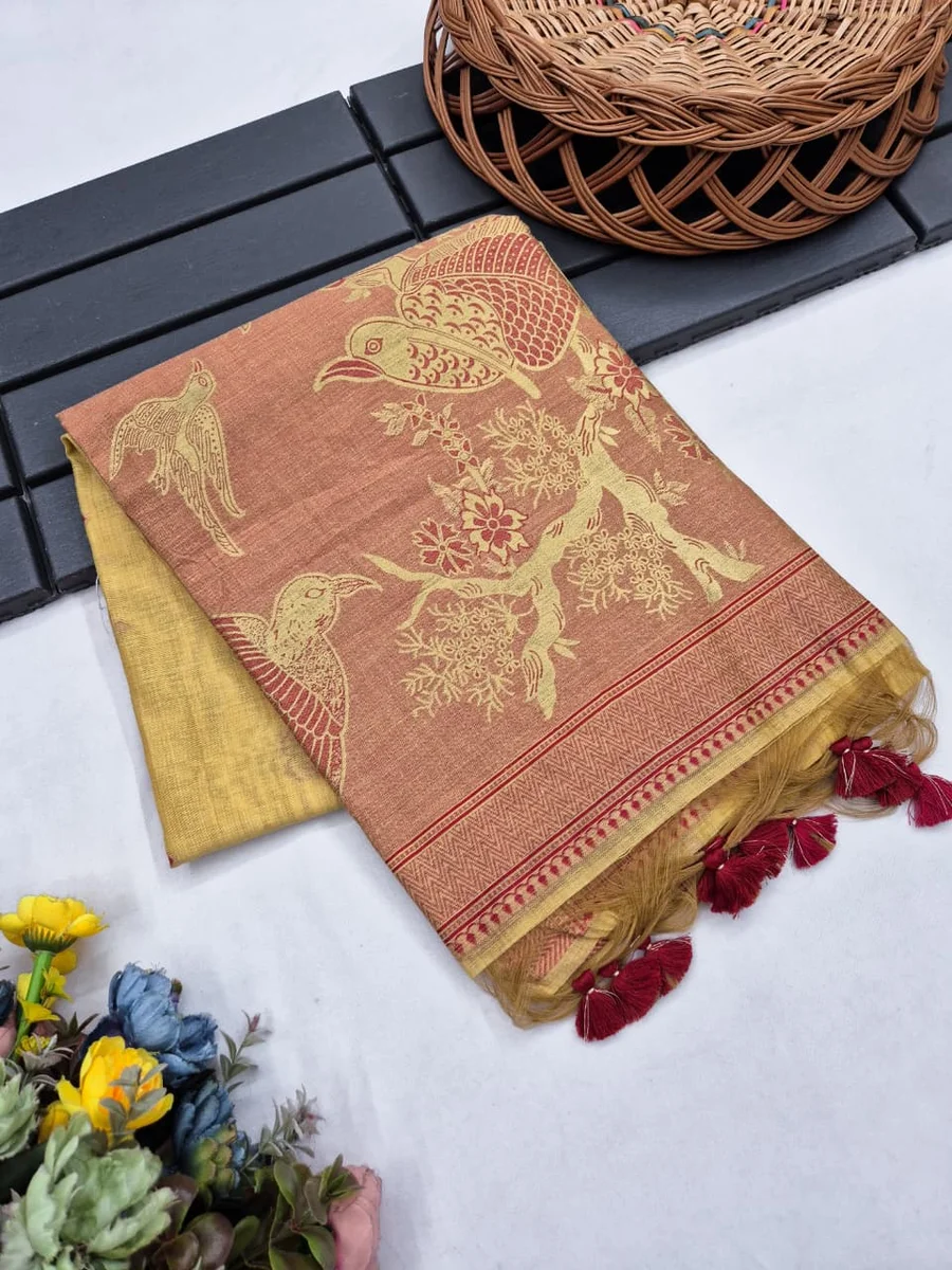 LV202CN171026-4 MUGA COTTON SPARROW – Premium soft Muga cotton saree 12