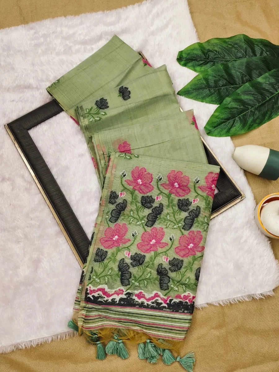 LV202CN201026-2 Beautiful Tissue Silk Saree 9