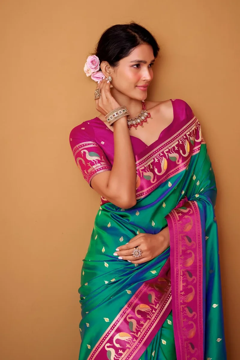 LV207CN171026-1  FLAMINGO SILK – Soft Satin Silk Saree 12