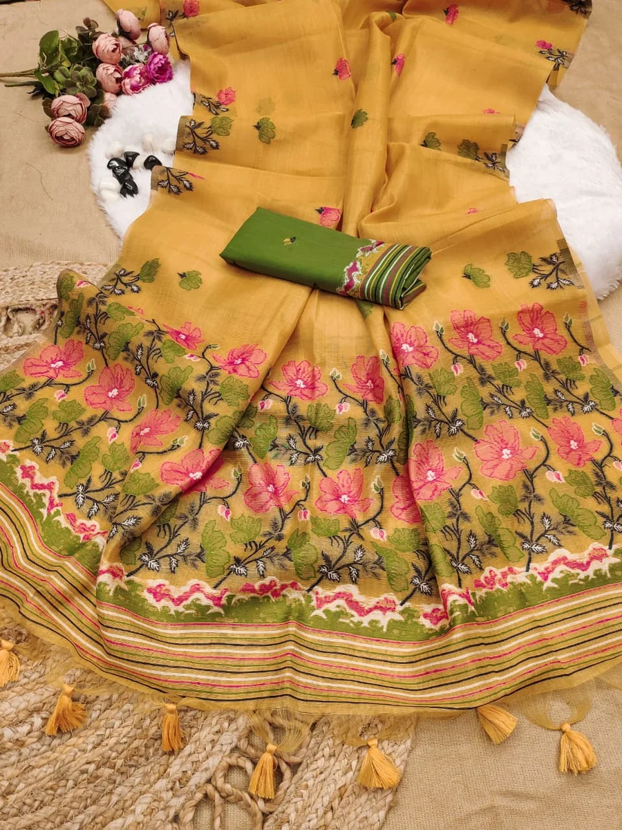 LV202CN201026-2 Beautiful Tissue Silk Saree 4
