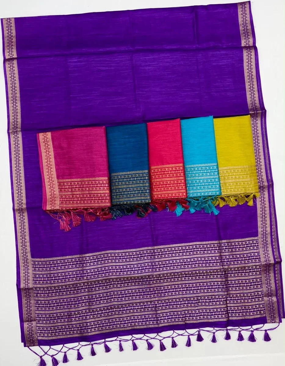 Gurbani Handwork (Series 01–06) – Tussar Silk Handloom Weaving Saree + Handwork blouse | Occasion: Party, Festive