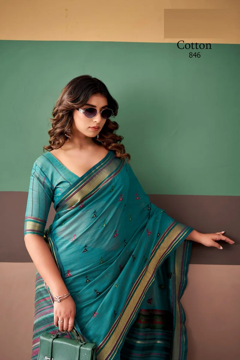 Coco Cotton (Series 843–848) – Premium Cotton Weaving Saree