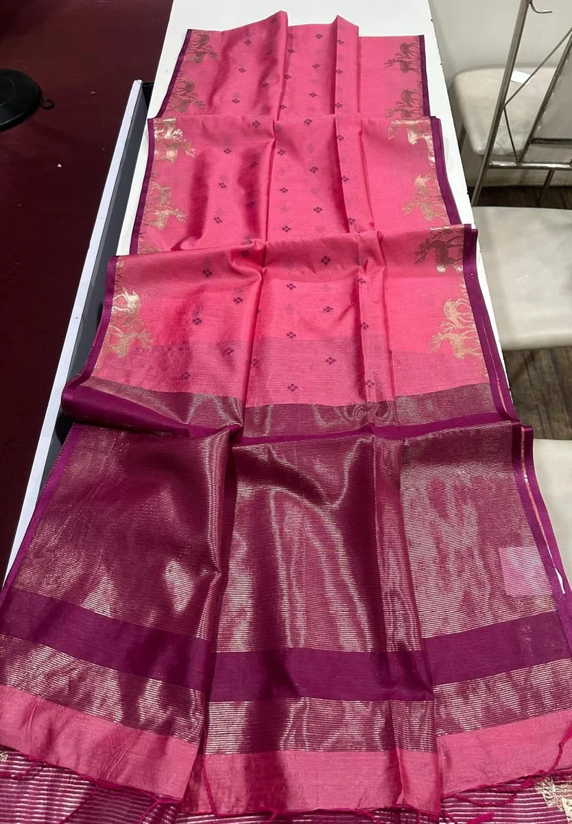 LV207CN191026-3 ELISHA HIRAN – Premium Khadi Raw Silk Saree 5
