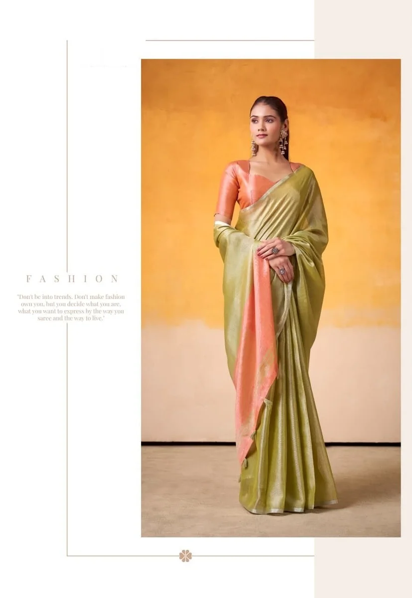 Anvika Light Edition – Tissue Silk Saree with matching blouse piece