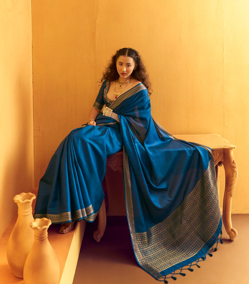 Gurbani Handwork (Series 01–06) – Tussar Silk Handloom Weaving Saree + Handwork blouse | Occasion: Party, Festive