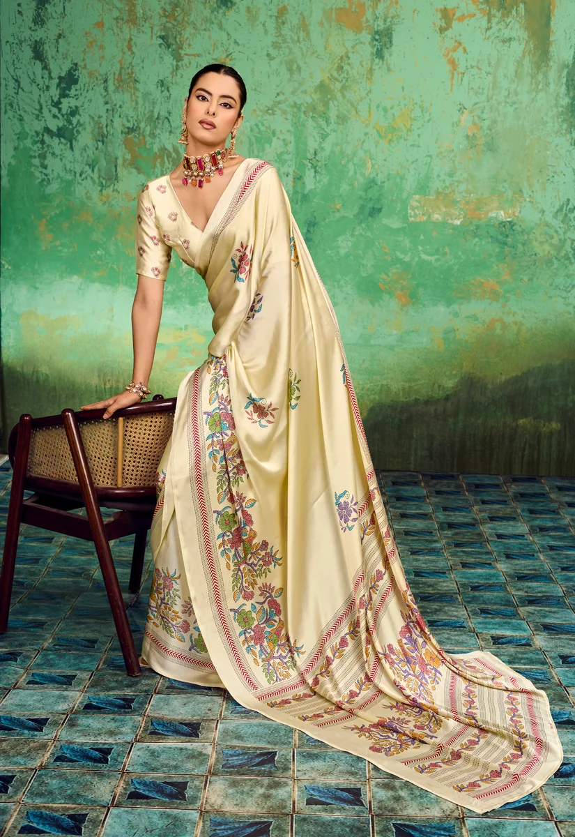LV248CN211026-3 Modal Satin Katha Print Saree 14