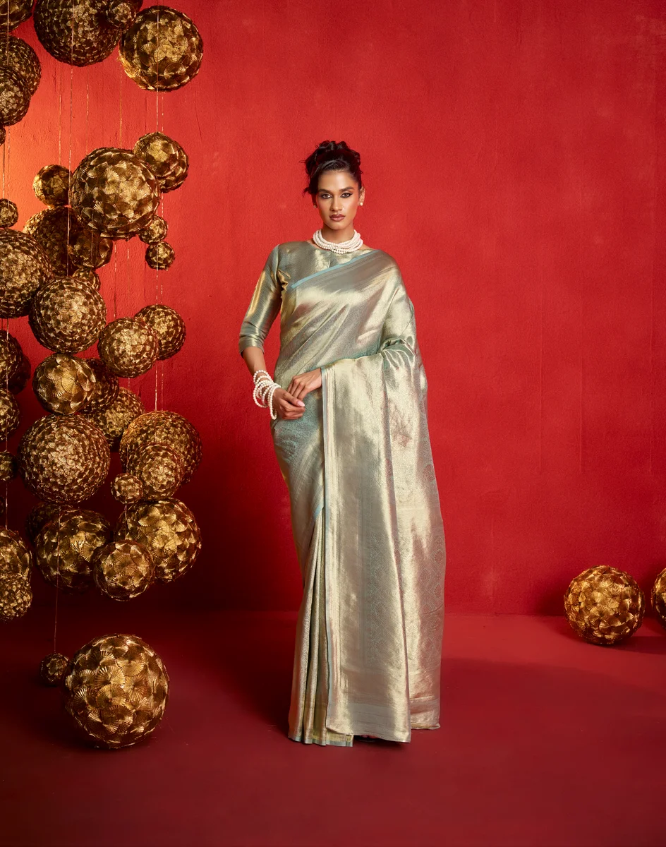 LV248CN211026-2 Kanjeepuram Tissue Weaving Silk Saree 4