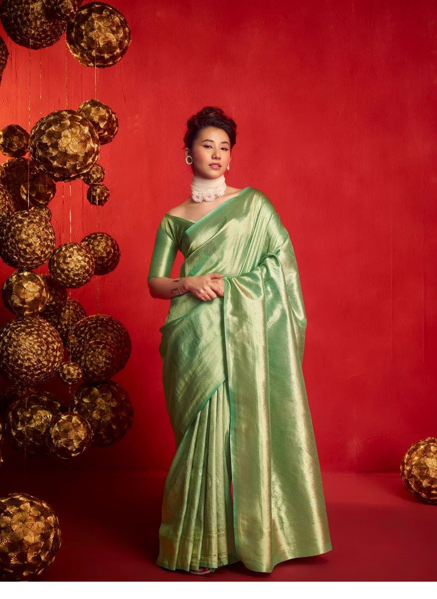 LV248CN211026-2 Kanjeepuram Tissue Weaving Silk Saree 2