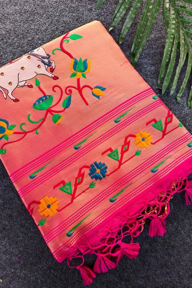 PICHWAI PAITHANI – Soft Paithani Raw Silk Saree by www.Laavsee.com