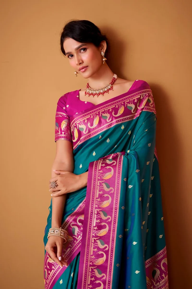 LV207CN171026-1  FLAMINGO SILK – Soft Satin Silk Saree 13