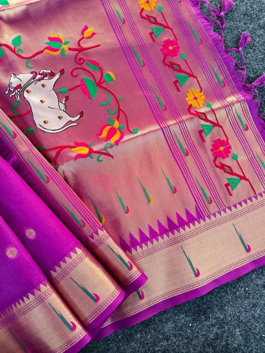 PICHWAI PAITHANI – Soft Paithani Raw Silk Saree by www.Laavsee.com