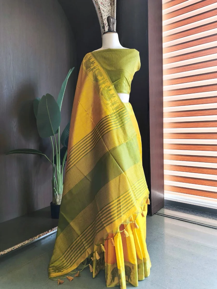 Premium Khadi Raw Silk Saree by www.Laavsee.Com