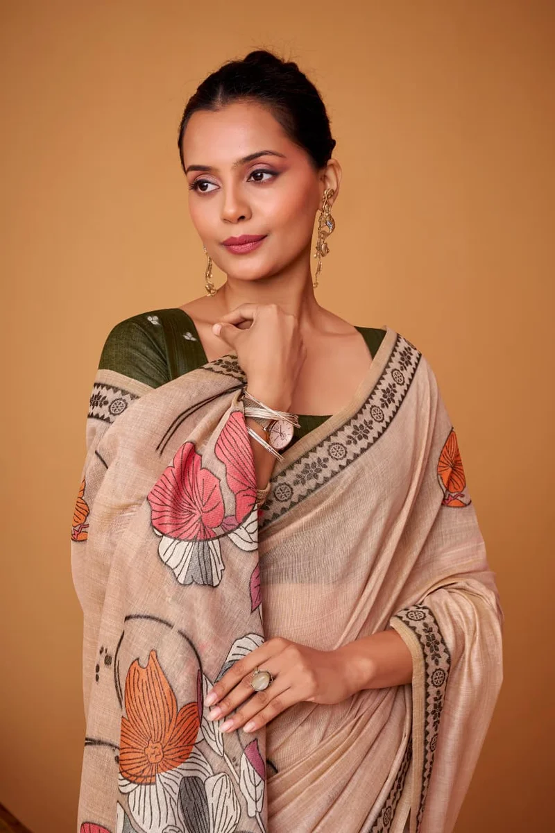 SILVER PEARLS SILK – Jamdani Cotton Saree with matching blouse piece