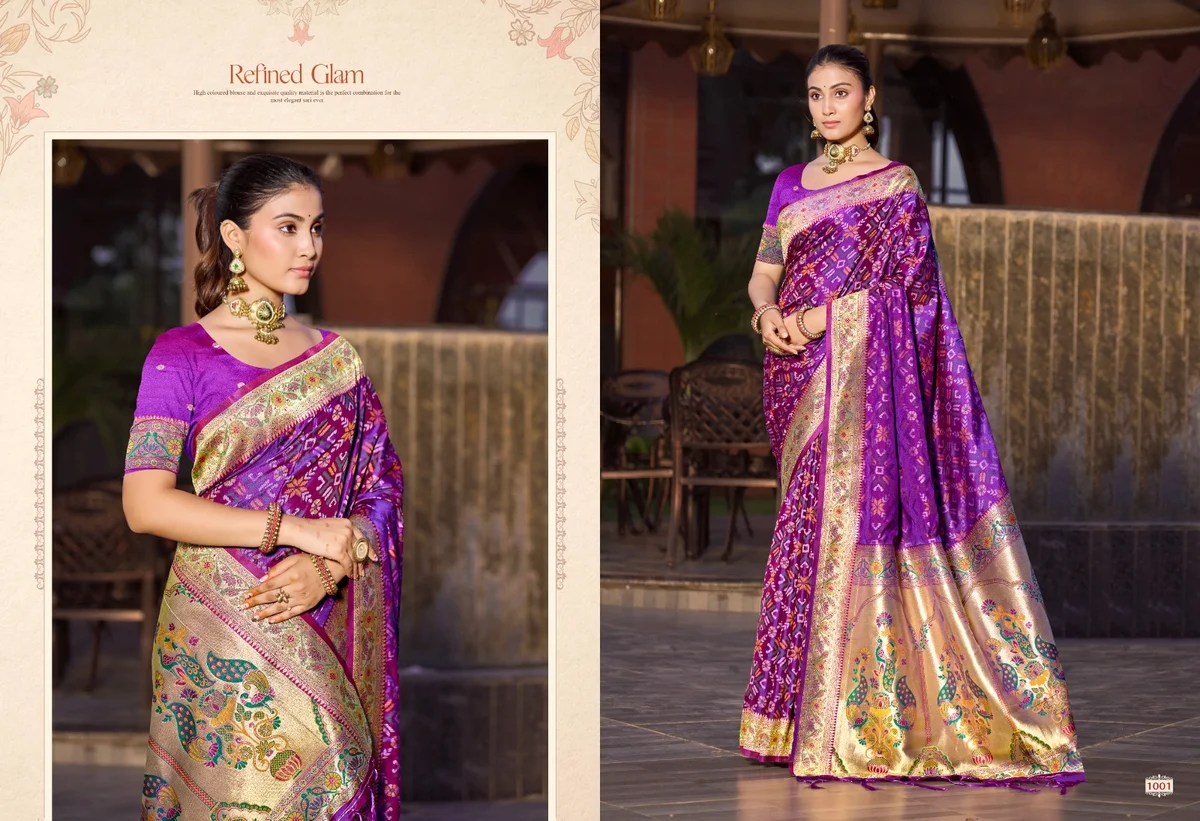 Bandhani Silk (Series 1001–1004) – Silk Saree with Bandhani Zari Weaving Work