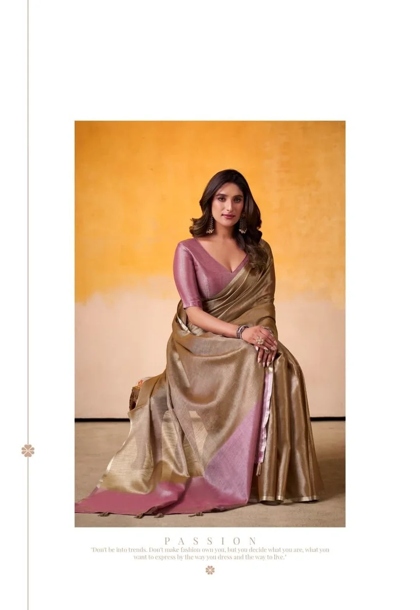 Anvika Light Edition – Tissue Silk Saree with matching blouse piece