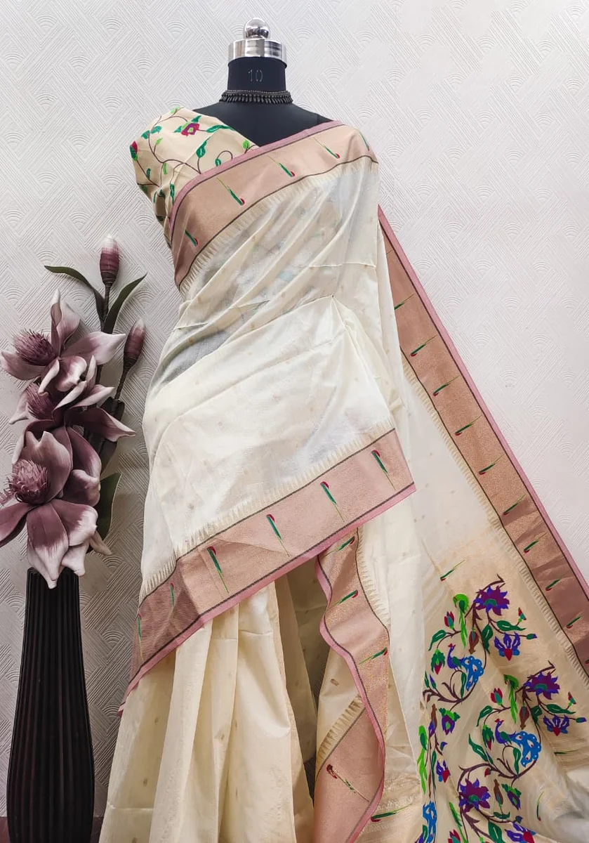 LV202CN151026-3 Bagban Paithani 2 – Soft Khadi Raw Silk Saree