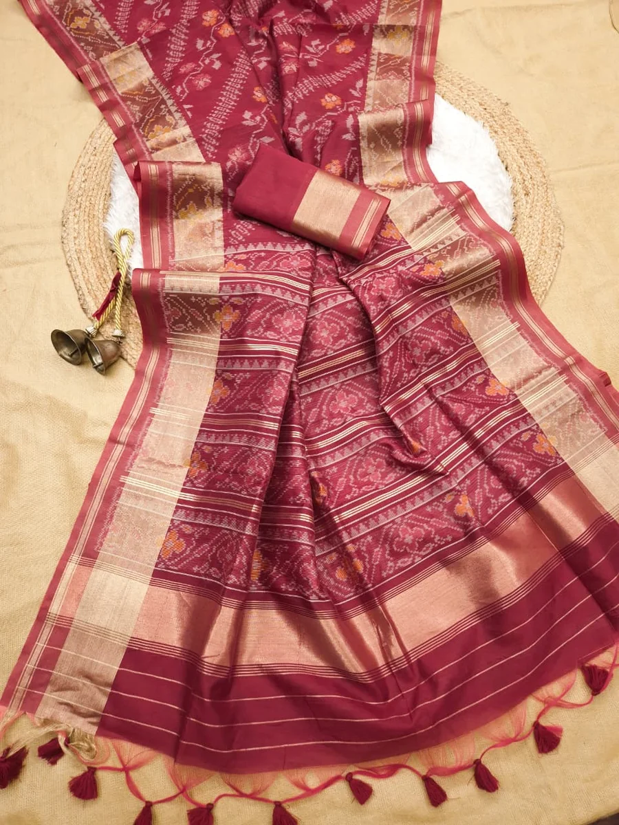 RAJKOTI IKKAT 2 – Soft Desi Raw Silk Saree by www.Laavsee.Com