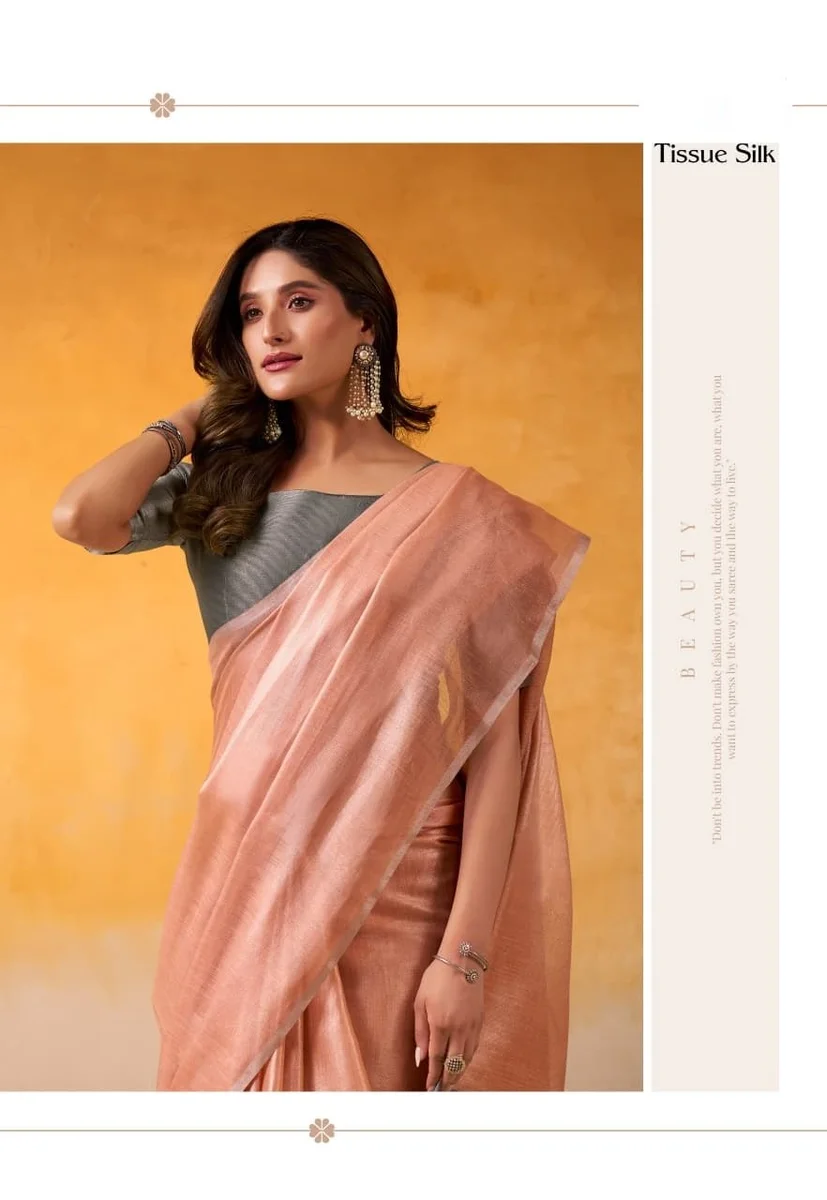 Anvika Light Edition – Tissue Silk Saree with matching blouse piece