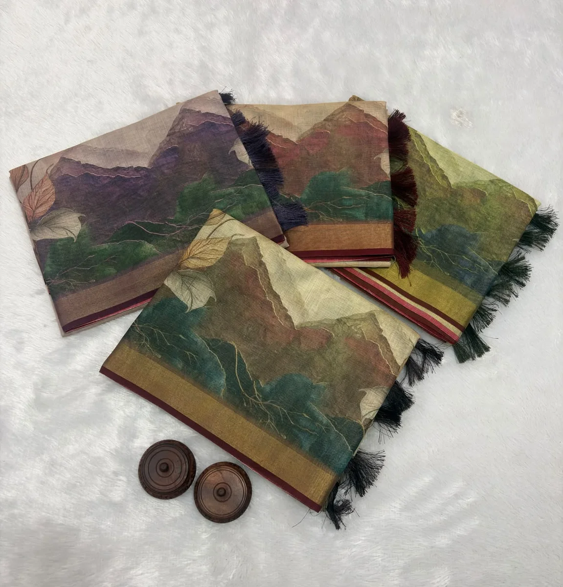 UNNATI – Bengal Linen Tissue Saree with Zari woven border by www.Laavsee.com