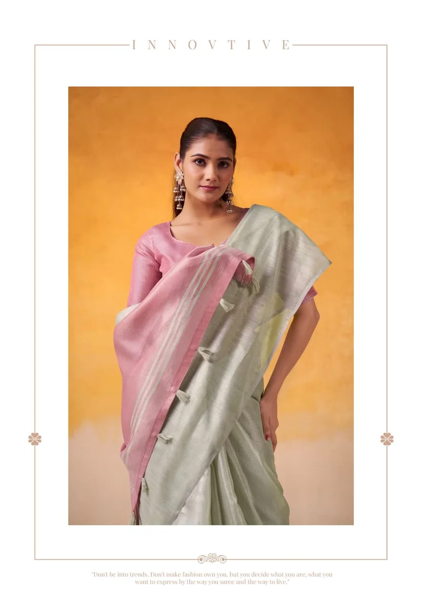 Anvika Light Edition – Tissue Silk Saree with matching blouse piece