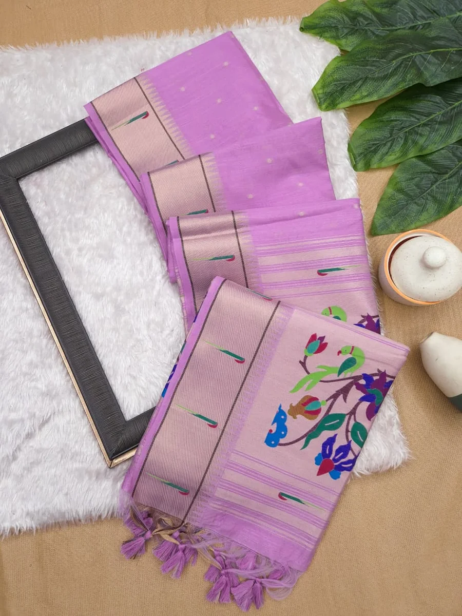 LV202CN151026-3 Bagban Paithani 2 – Soft Khadi Raw Silk Saree 12