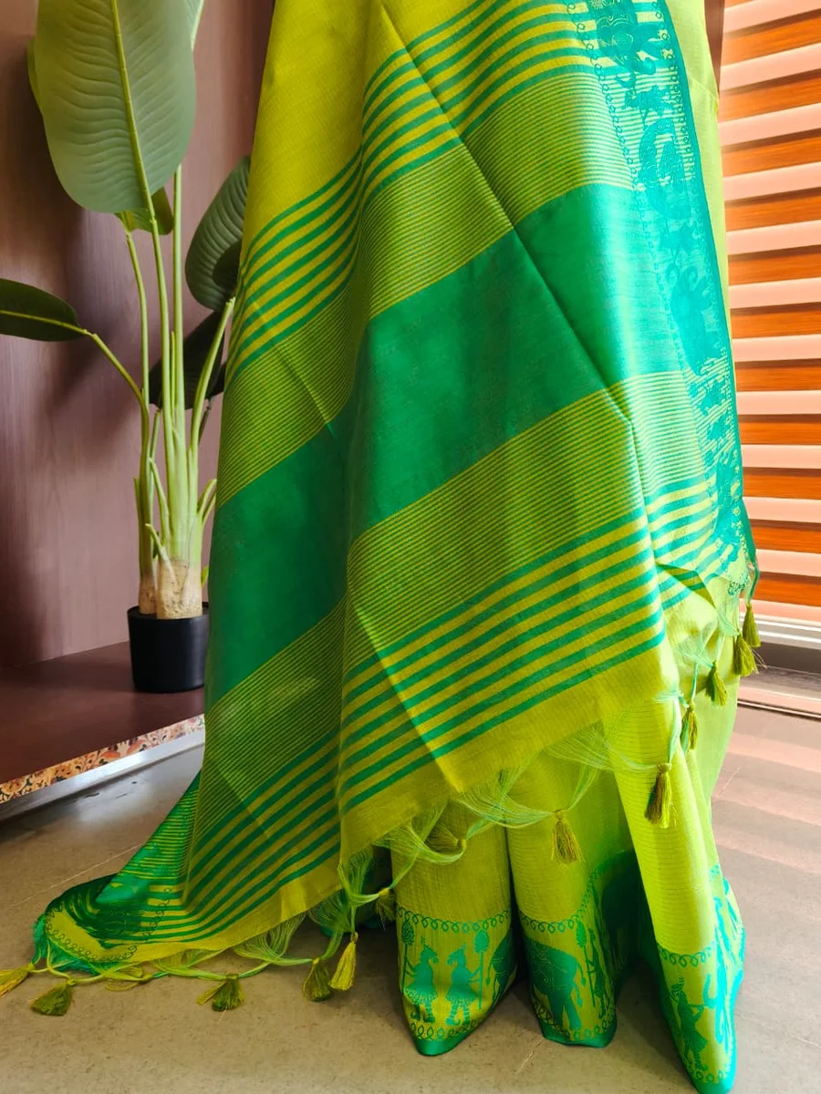 Premium Khadi Raw Silk Saree by www.Laavsee.Com