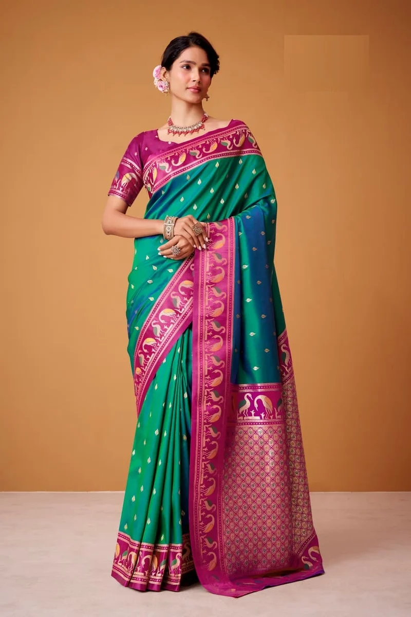 LV207CN171026-1  FLAMINGO SILK – Soft Satin Silk Saree 6