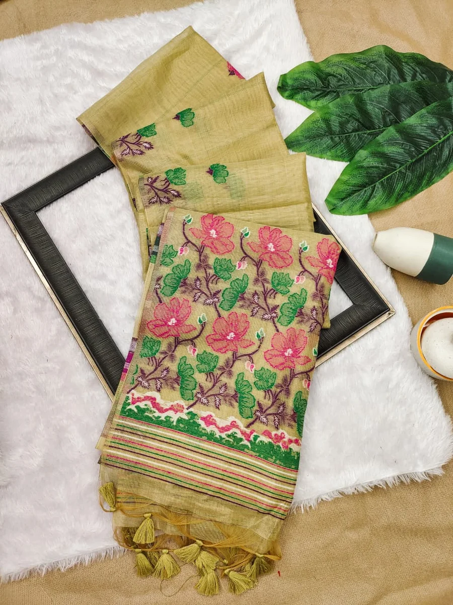 LV202CN201026-2 Beautiful Tissue Silk Saree 12
