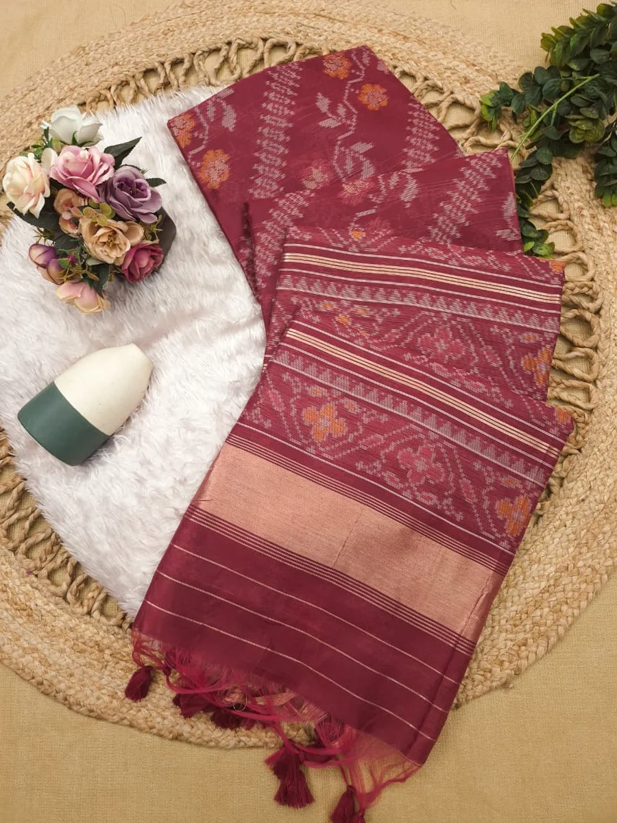 RAJKOTI IKKAT 2 – Soft Desi Raw Silk Saree by www.Laavsee.Com