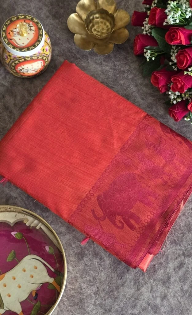 Premium Khadi Raw Silk Saree by www.Laavsee.Com