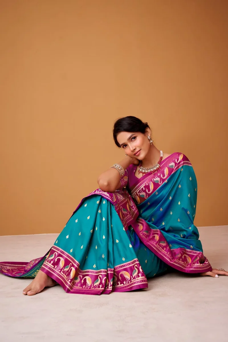 LV207CN171026-1  FLAMINGO SILK – Soft Satin Silk Saree 11
