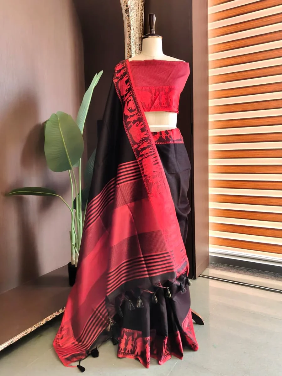 Premium Khadi Raw Silk Saree by www.Laavsee.Com