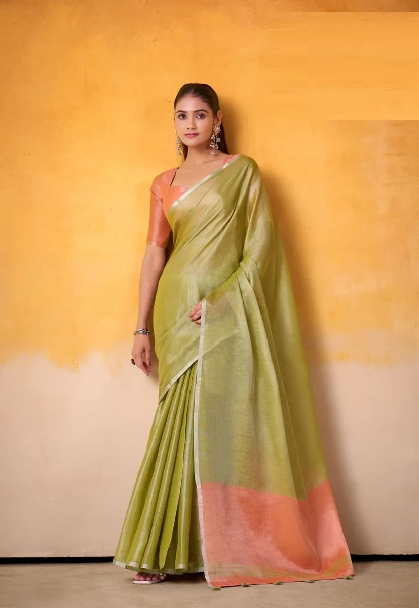 Anvika Light Edition – Tissue Silk Saree with matching blouse piece