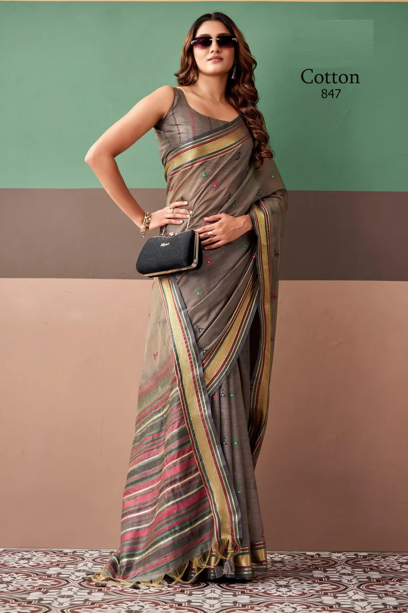 Coco Cotton (Series 843–848) – Premium Cotton Weaving Saree
