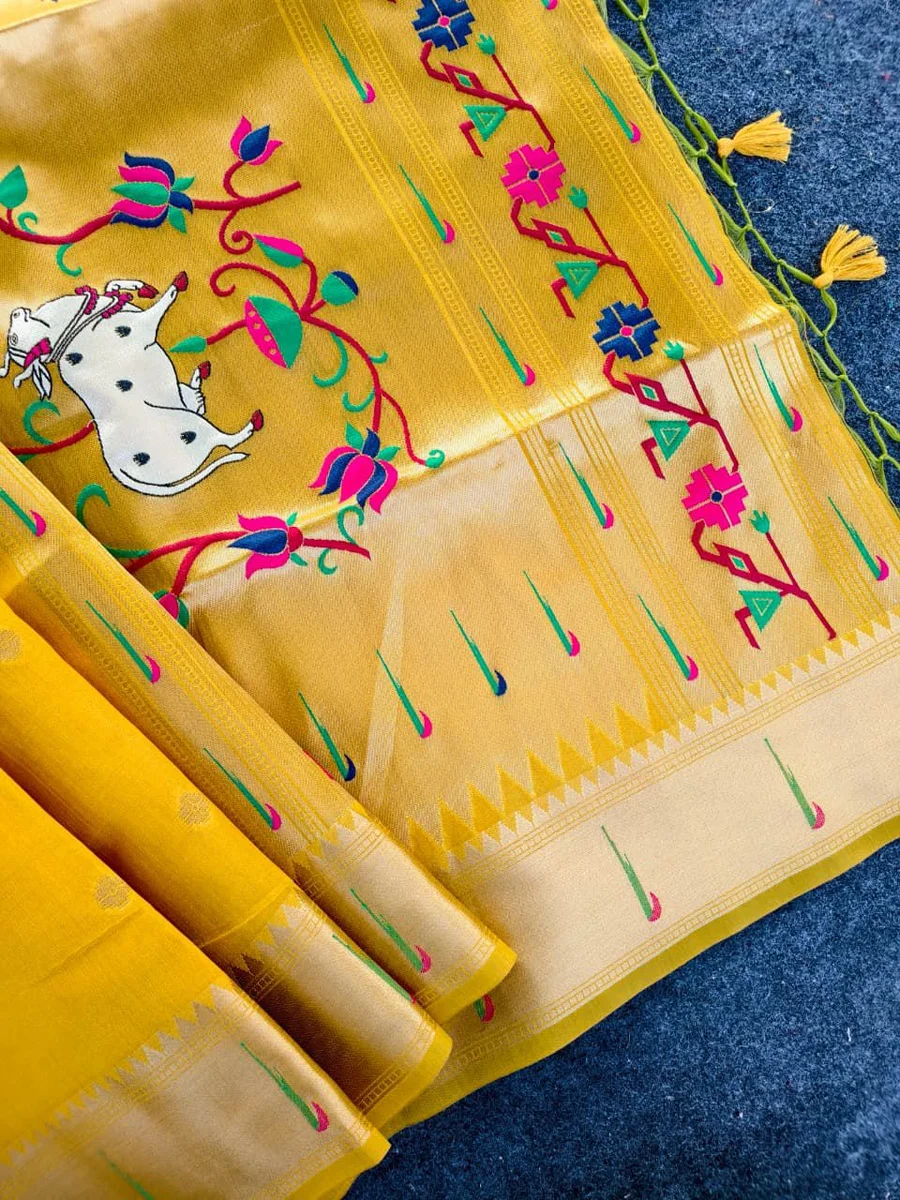 PICHWAI PAITHANI – Soft Paithani Raw Silk Saree by www.Laavsee.com