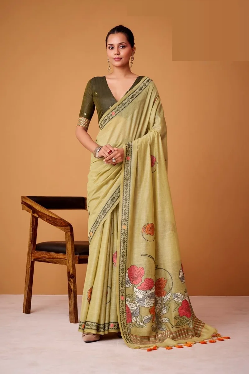 SILVER PEARLS SILK – Jamdani Cotton Saree with matching blouse piece