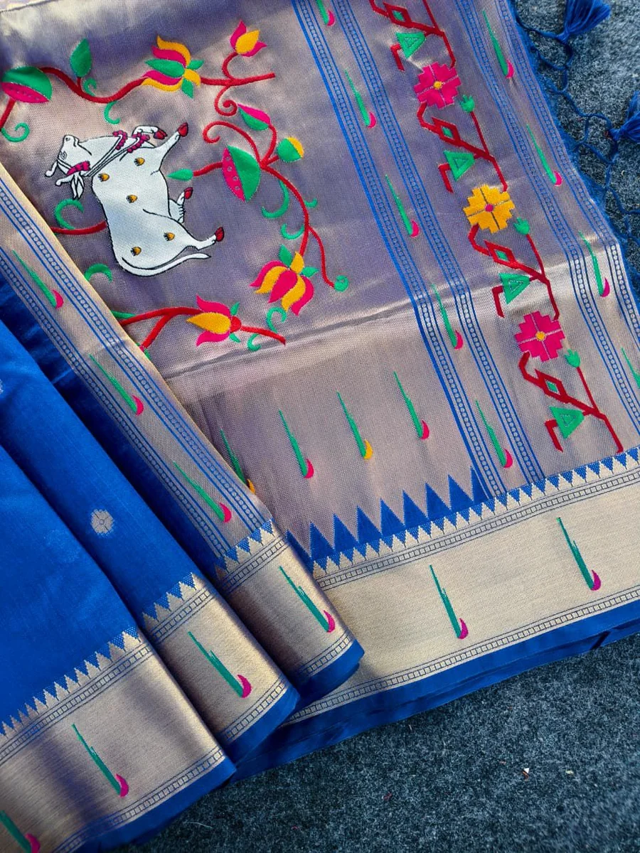 PICHWAI PAITHANI – Soft Paithani Raw Silk Saree by www.Laavsee.com