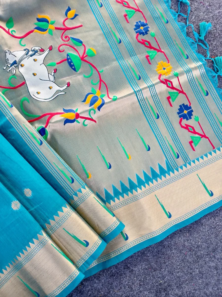 PICHWAI PAITHANI – Soft Paithani Raw Silk Saree by www.Laavsee.com