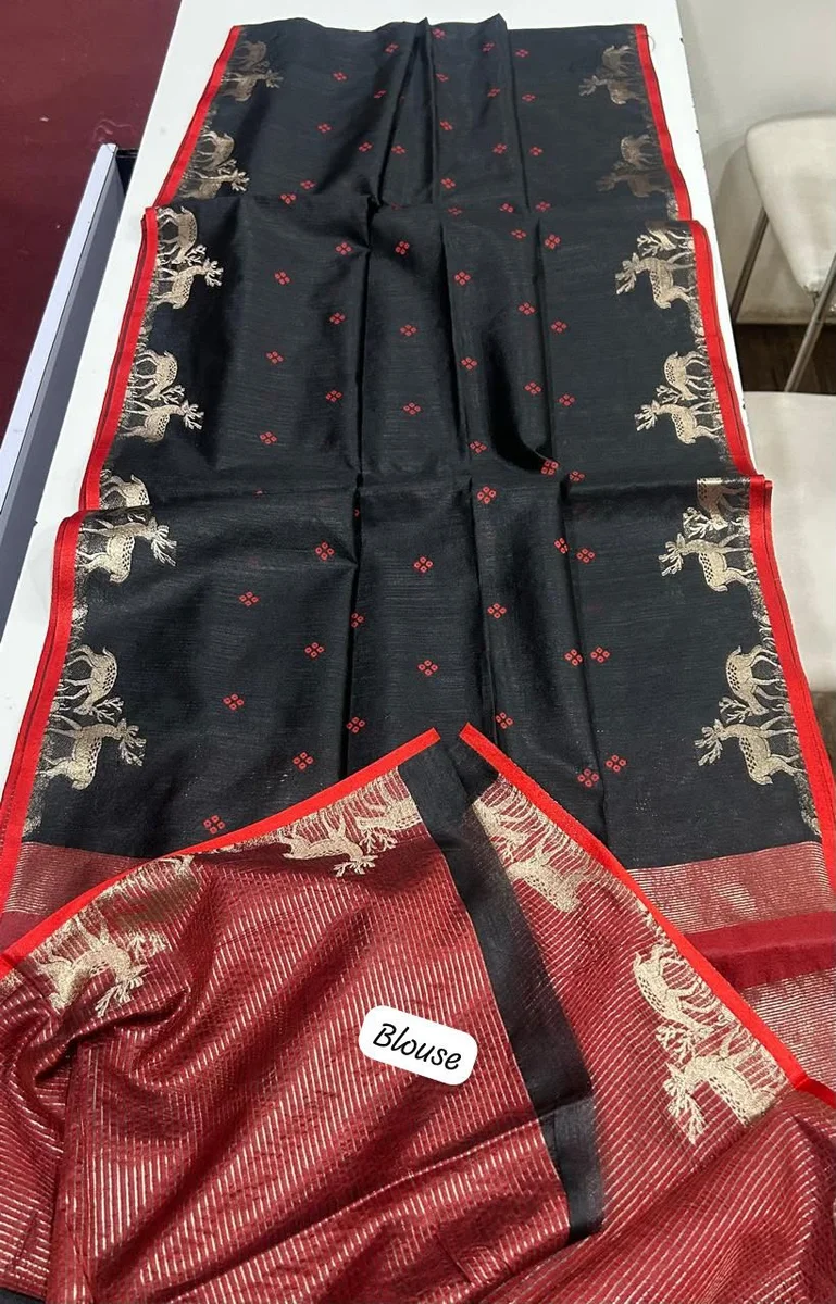 LV207CN191026-3 ELISHA HIRAN – Premium Khadi Raw Silk Saree 16