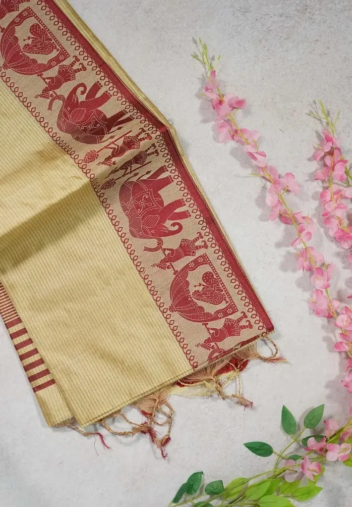 Premium Khadi Raw Silk Saree by www.Laavsee.Com